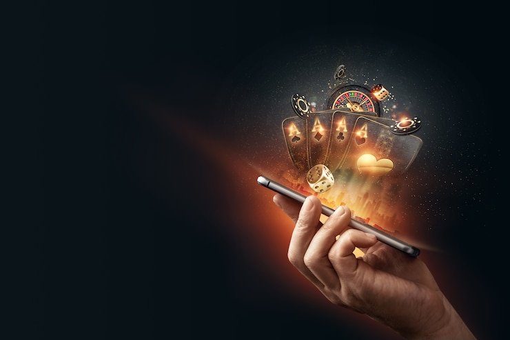 Mobile phone screen showing live casino interface and payment options